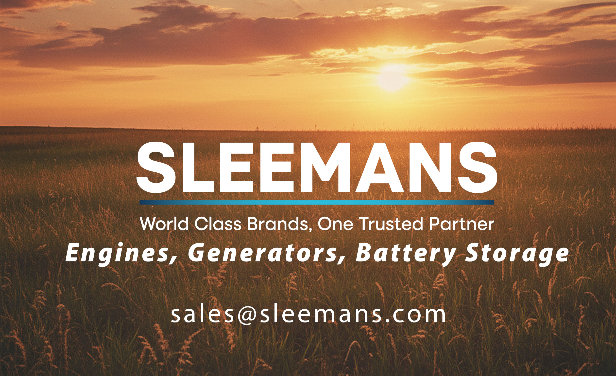 Coming Soon - Diesel Engines, generatros and battery storage from Sleemans.